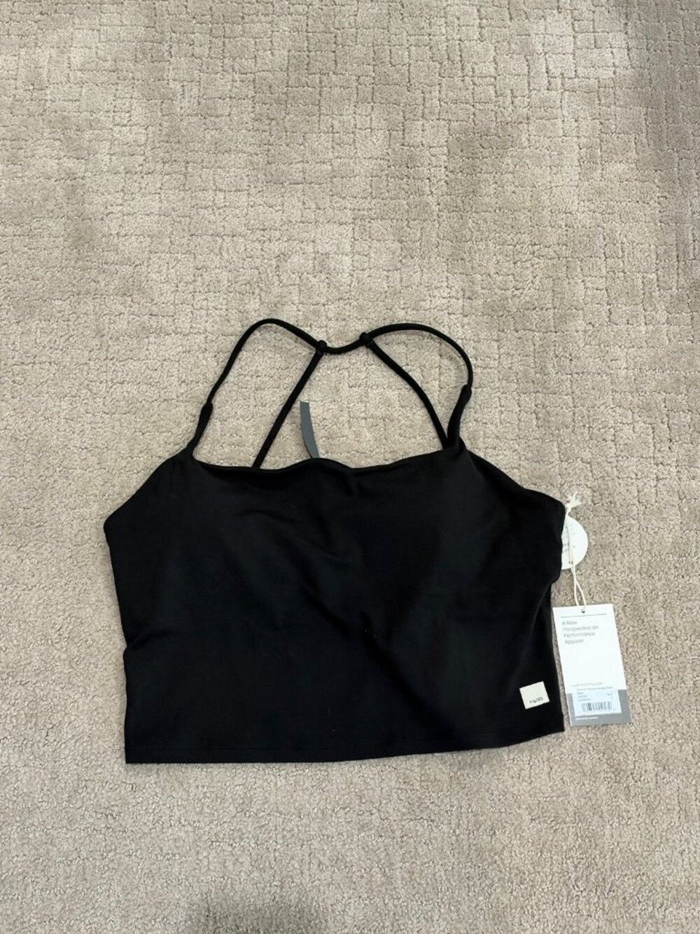 Vuori AllTheFeels Strappy Back Tank Top - Black, Size L, NWT